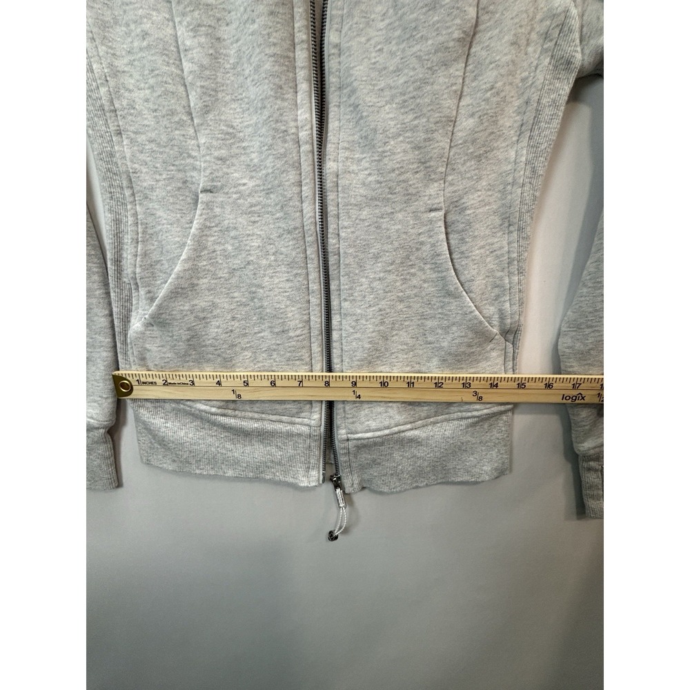 Lululemon Scuba Hoodie Women Size 4 Heather Gray Full Zip Jacket Thumbholes - Picture 11 of 16
